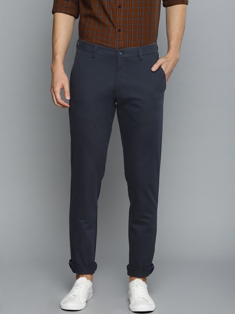 

Louis Philippe Sport Men Navy Blue Slim Fit Self Design Regular Trousers