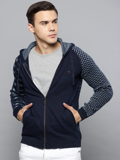 

Louis Philippe Jeans Men Navy Blue Solid Cardigan