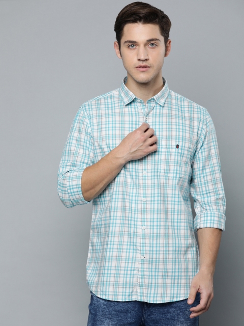 

Louis Philippe Sport Men Blue & White Super Slim Fit Checked Casual Shirt