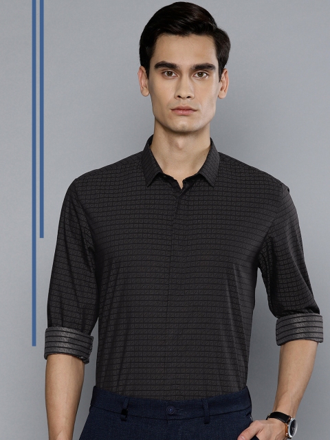 

Louis Philippe Ath.Work Men Black Super Slim Fit Checked Smart Casual Shirt
