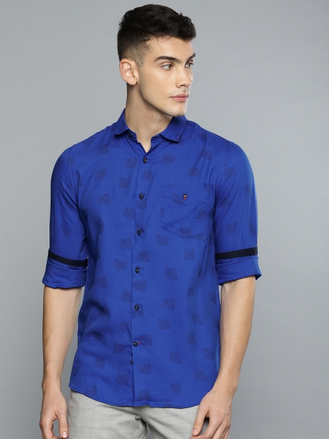 

Louis Philippe Sport Men Blue Super Slim Fit Printed Casual Shirt
