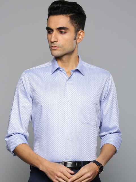 

Louis Philippe Men Blue Slim Fit Self Design Formal Shirt