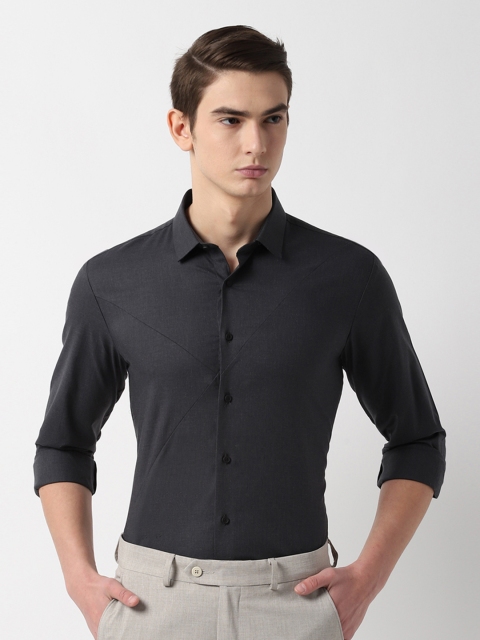 

Louis Philippe Ath.Work Men Charcoal Grey Slim Fit Solid Formal Shirt