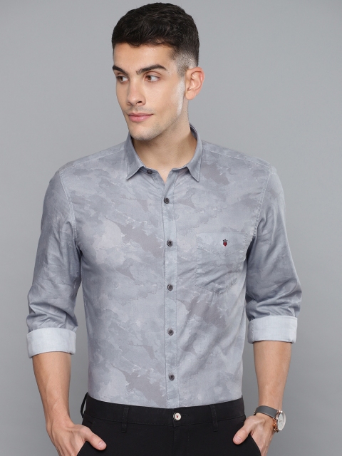 

Louis Philippe Sport Men Grey Super Slim Fit Printed Smart Casual Shirt
