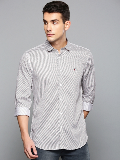 

Louis Philippe Jeans Men White & Black Super Slim Fit Printed Casual Shirt