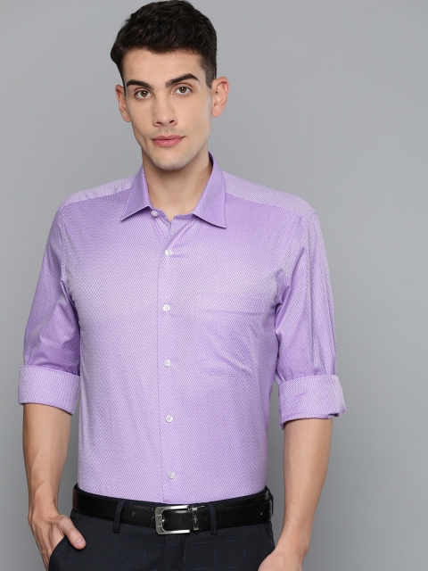 

Louis Philippe Men Purple Slim Fit Self Design Formal Shirt