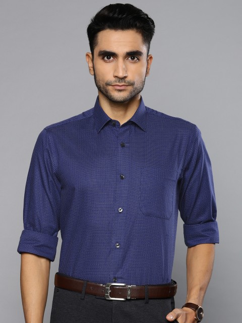 

Louis Philippe Men Navy Blue Slim Fit Self Design Casual Shirt
