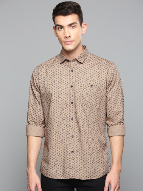

Louis Philippe Jeans Men Brown & Black Super Slim Fit Printed Casual Shirt
