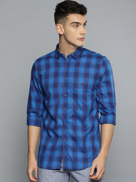 

Louis Philippe Sport Men Blue & Red Slim Fit Checked Casual Shirt