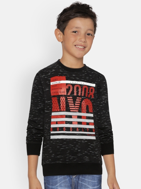 

612 league Boys Black & Red Printed Sweatshirt
