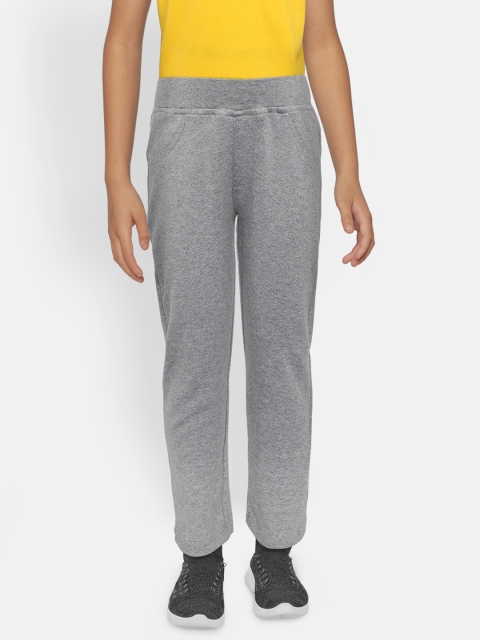 

612 league Girls Grey Melange Solid Track Pants