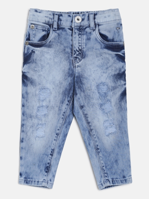 

Palm Tree Girls Blue Slim Fit Mid-Rise Mildly Distressed Stretchable Jeans