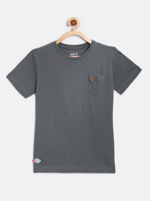 

Gini and Jony Boys Grey Printed Round Neck T-shirt