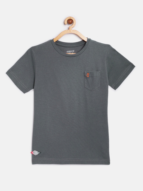 

Gini and Jony Boys Grey Printed Round Neck T-shirt
