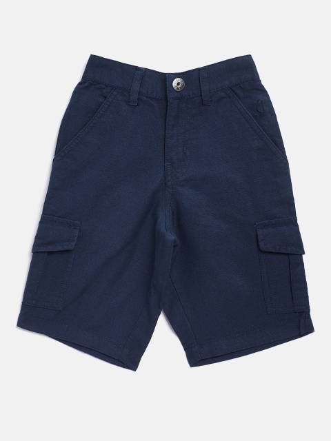 

Gini and Jony Boys Navy Blue Solid Regular Fit Cargo Shorts