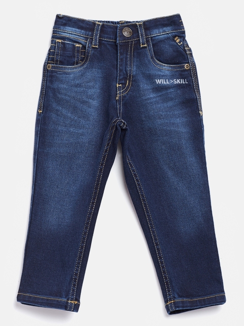 

Gini and Jony Boys Navy Blue Regular Fit Mid-Rise Clean Look Stretchable Jeans