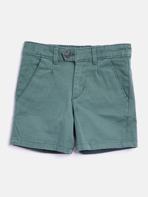 

Gini and Jony Boys Green Solid Regular Fit Shorts