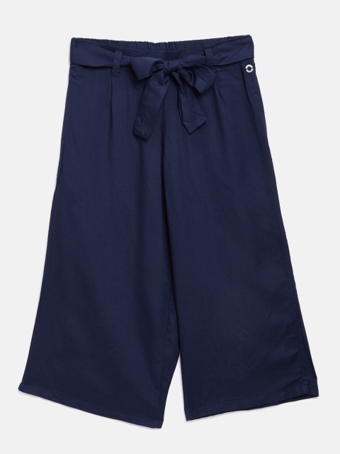 

Gini and Jony Girls Navy Blue Regular Fit Solid Culottes