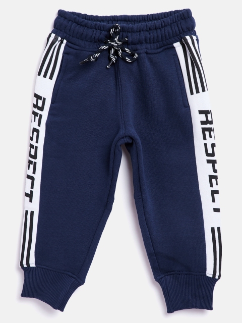 

Gini and Jony Boys Navy Blue & White Printed Joggers