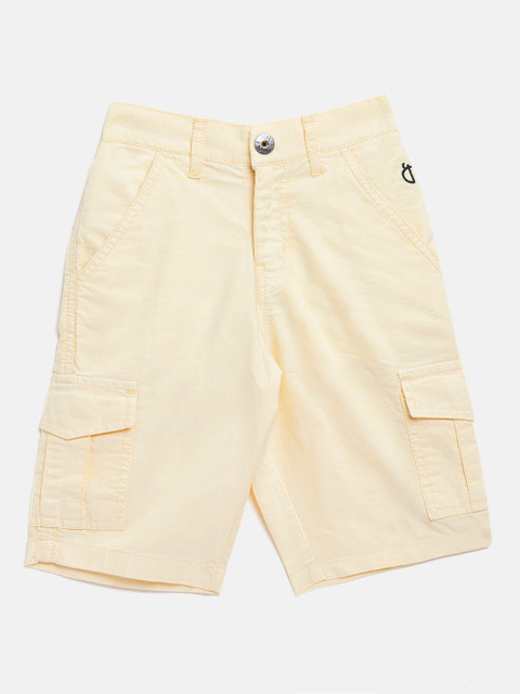 

Gini and Jony Boys Yellow Solid Regular Fit Cargo Shorts