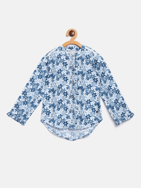 

Gini and Jony Girls Blue & White Regular Fit Floral Print Casual Shirt