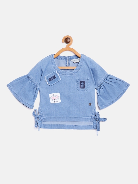 

Gini and Jony Girls Blue Solid Chambray Top
