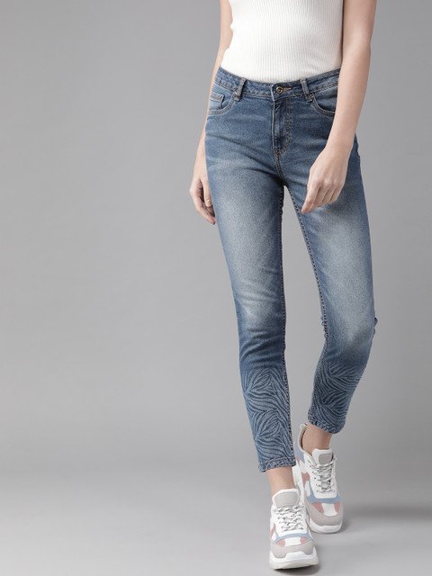 

Roadster Women Blue Skinny Fit Mid-Rise Clean Look Stretchable Cropped Jeans