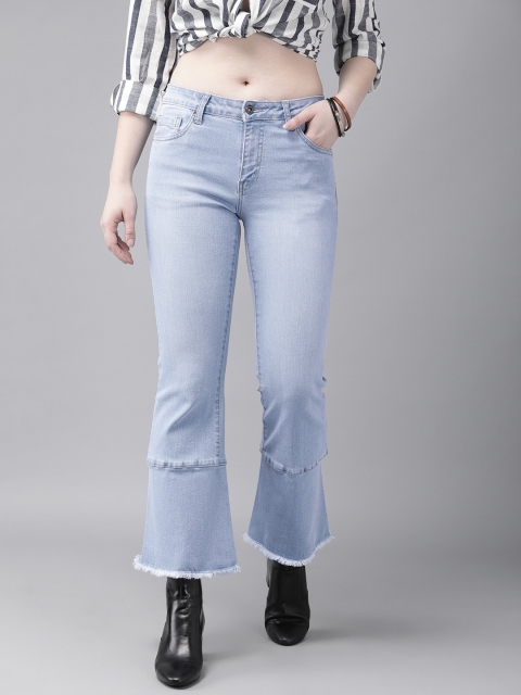 

The Roadster Lifestyle Co Women Blue Flared Mid-Rise Clean Look Stretchable Jeans
