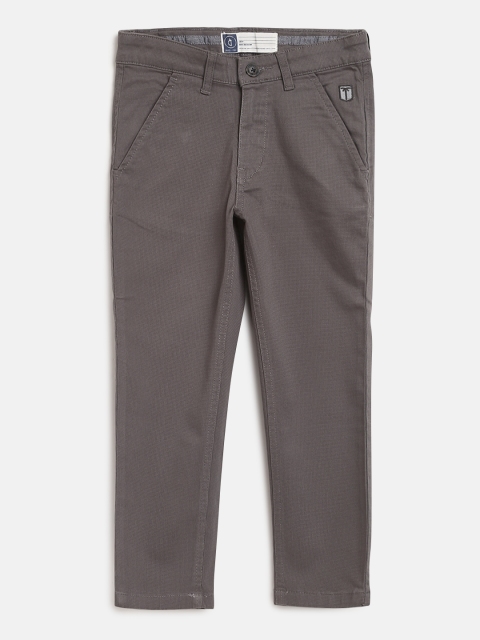 

Palm Tree Boys Grey Regular Fit Checked Chinos