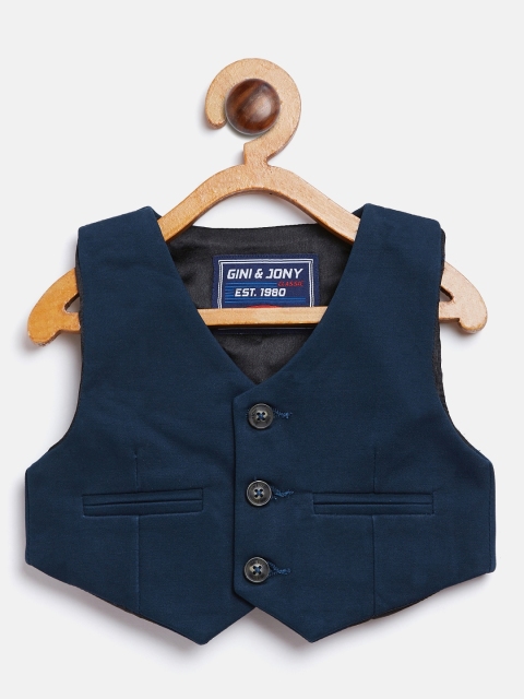 

Gini and Jony Boys Navy Blue Solid Waistcoat