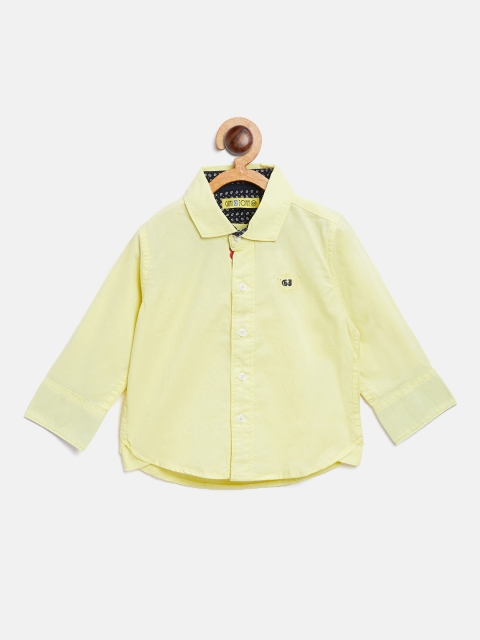 

Gini and Jony Boys Yellow Regular Fit Solid Casual Shirt