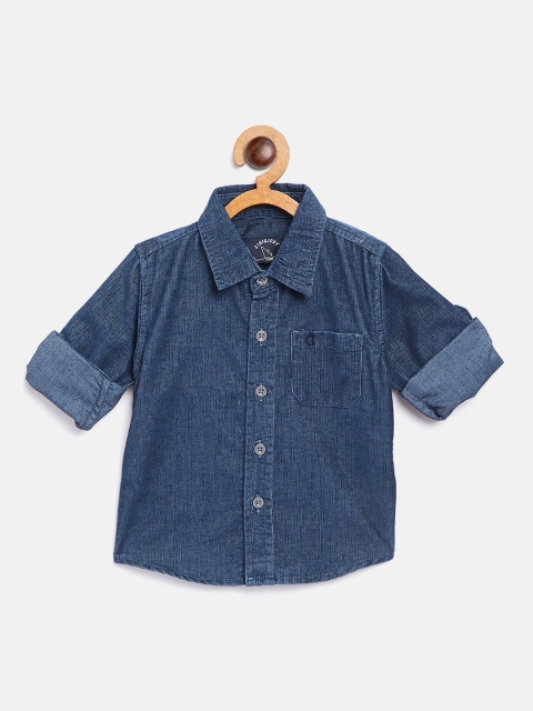 

Gini and Jony Boys Blue Regular Fit Solid Corduroy Shirt
