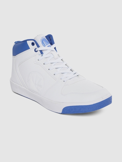 

NBA Men White Solid Mid-Top Sneakers
