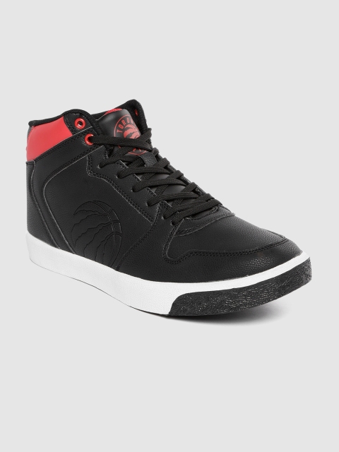 

NBA Men Black Solid Mid-Top Sneakers