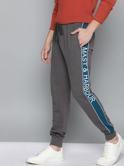 

Mast & Harbour Men Grey Solid Joggers