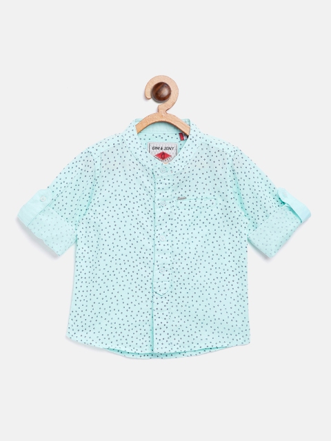 

Gini and Jony Boys Sea Green Regular Fit Printed Casual Shirt