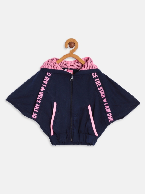 

Little Kangaroos Girls Navy Blue Printed Jacket