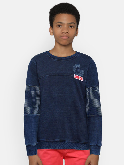 

Little Kangaroos Boys Navy Blue Solid Sweatshirt