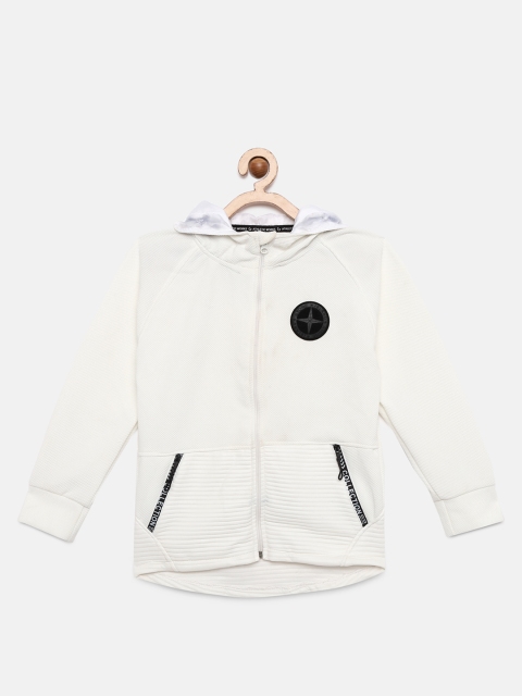 

Little Kangaroos Boys Solid Open Front Jacket, Off white