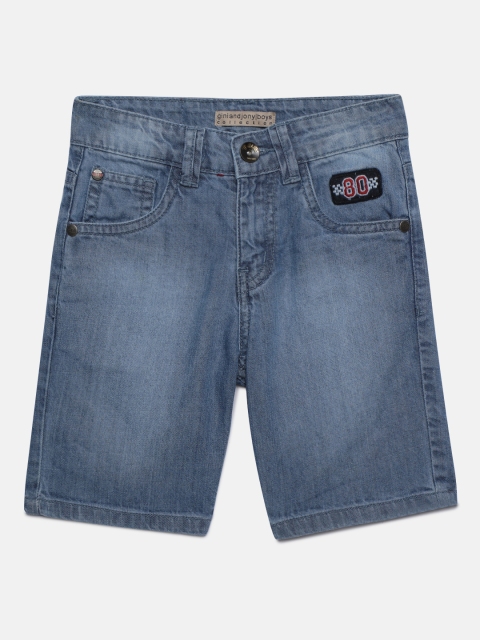 

Gini and Jony Boys Blue Solid Regular Fit Denim Shorts