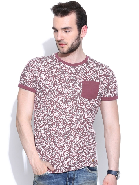 

Jack & Jones Mauve & Off-White Printed T-shirt