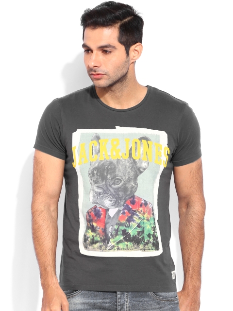 

Jack & Jones Charcoal Grey Printed T-shirt