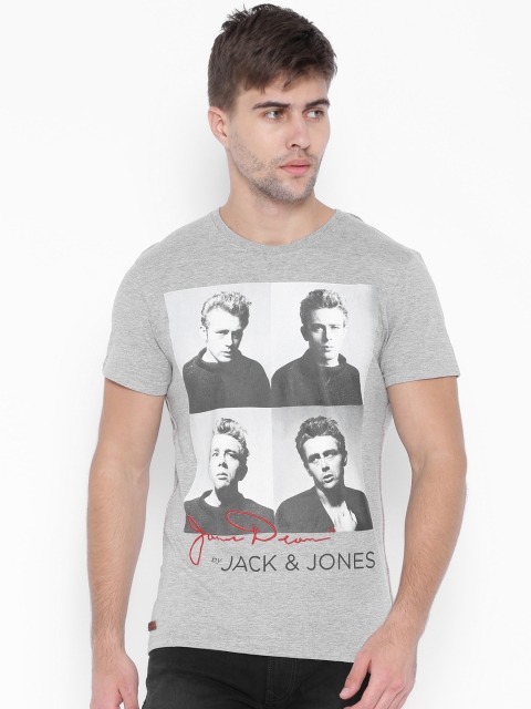 

Jack & Jones Grey Melange Printed T-shirt