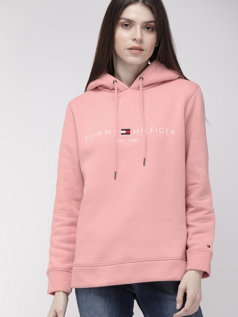 

Tommy Hilfiger Women Pink Embroidered Hooded Sweatshirt