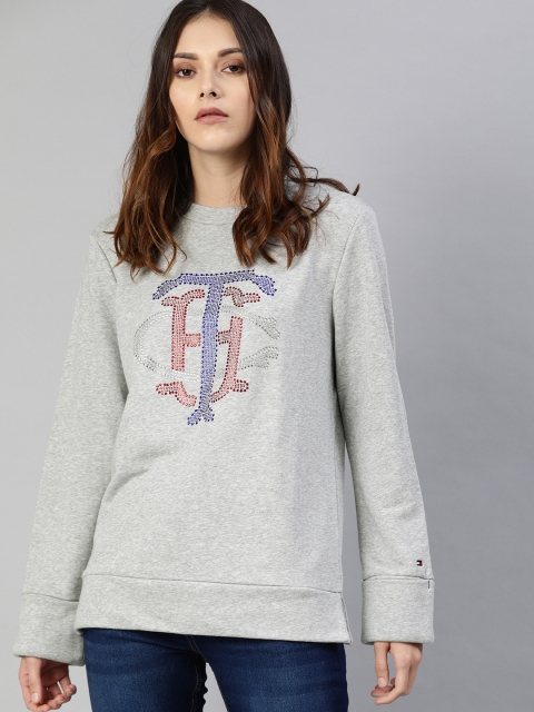 

Tommy Hilfiger Women Grey Embellished Sweatshirt