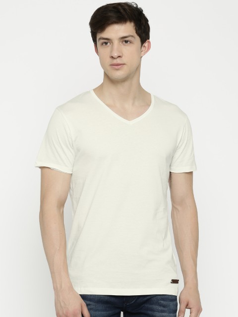 

Jack Jones Off-White Pure Cotton T-shirt