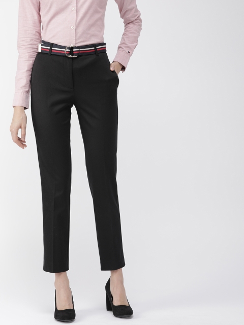 

Tommy Hilfiger Women Black Regular Fit Solid Regular Trousers