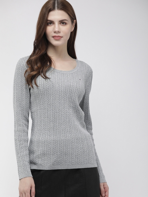 

Tommy Hilfiger Women Grey Self Design Sweater