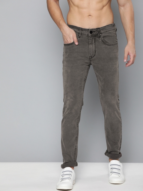 

HERE&NOW Men Grey Slim Fit Mid-Rise Clean Look Stretchable Jeans