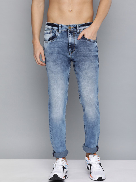 

HERE&NOW Men Blue Slim Fit Mid-Rise Clean Look Stretchable Jeans